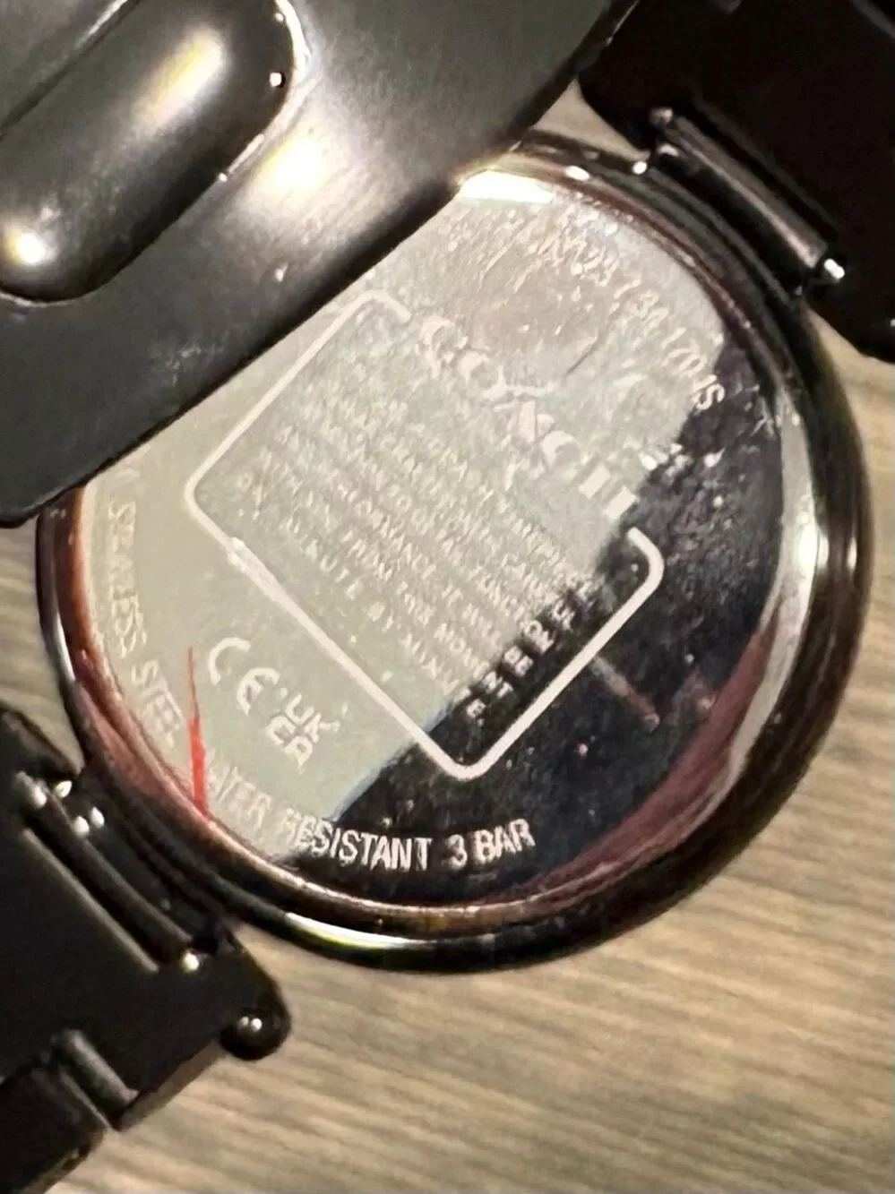 Coach Wristwatch Crystal Bezel Black Dial Stainless Steel Link Bracelet 34mm